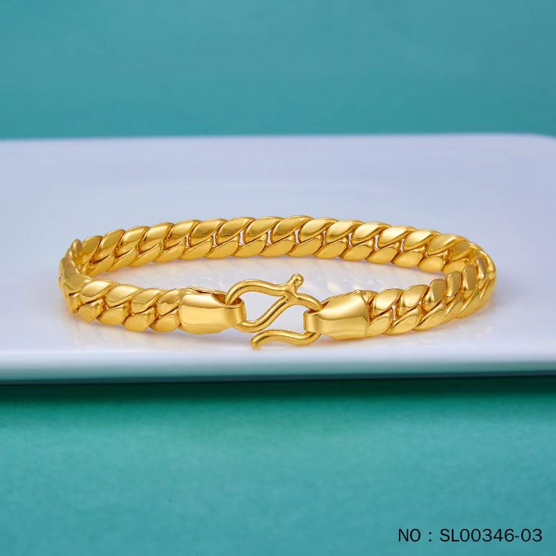 pure gold 9999 Cuban bracelet men's fashion